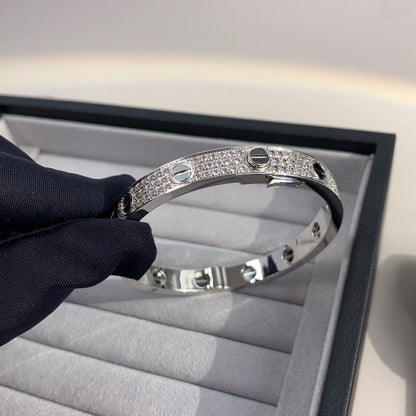 [Novalux]CLASSIC 6.1MM LOVE BANGLE - DIAMOND PAVÉ & BLACK CERAMIC