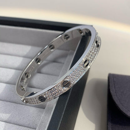 [Novalux]CLASSIC 6.1MM LOVE BANGLE - DIAMOND PAVÉ & BLACK CERAMIC