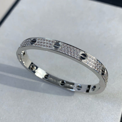 [Novalux]CLASSIC 6.1MM LOVE BANGLE - DIAMOND PAVÉ & BLACK CERAMIC