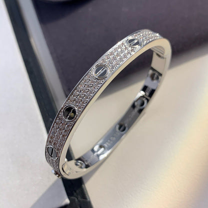 [Novalux]CLASSIC 6.1MM LOVE BANGLE - DIAMOND PAVÉ & BLACK CERAMIC