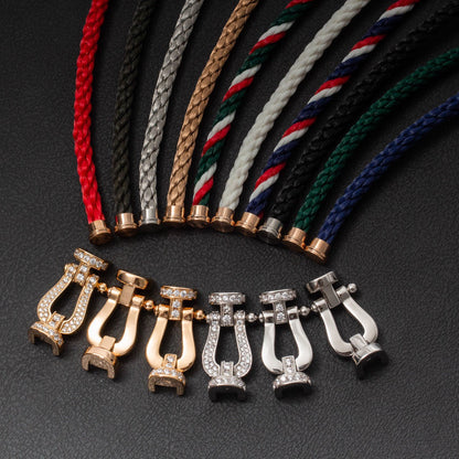 [Novalux]FORCE LARGE HORSESHOE HALF DIAMOND BRACELET - WHITE GOLD