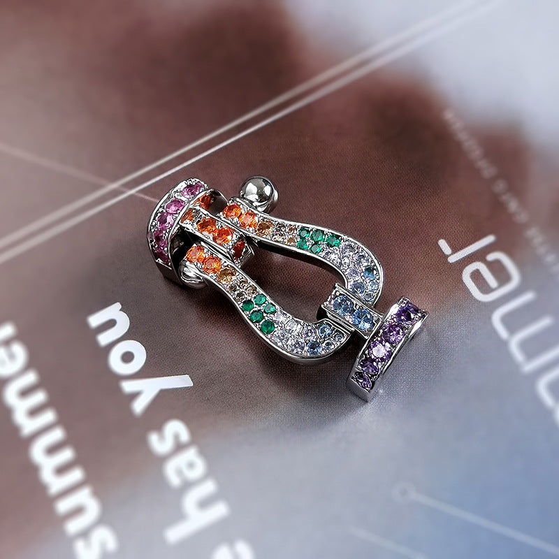[Novalux]FORCE LARGE HORSESHOE COLORED DIAMOND BRACELET - WHITE GOLD