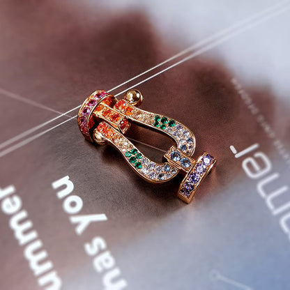 [Novalux]FORCE LARGE HORSESHOE COLORED DIAMOND BRACELET - ROSE GOLD