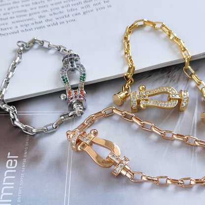 [Novalux]FORCE LARGE HORSESHOE CLASP METAL BRACELET