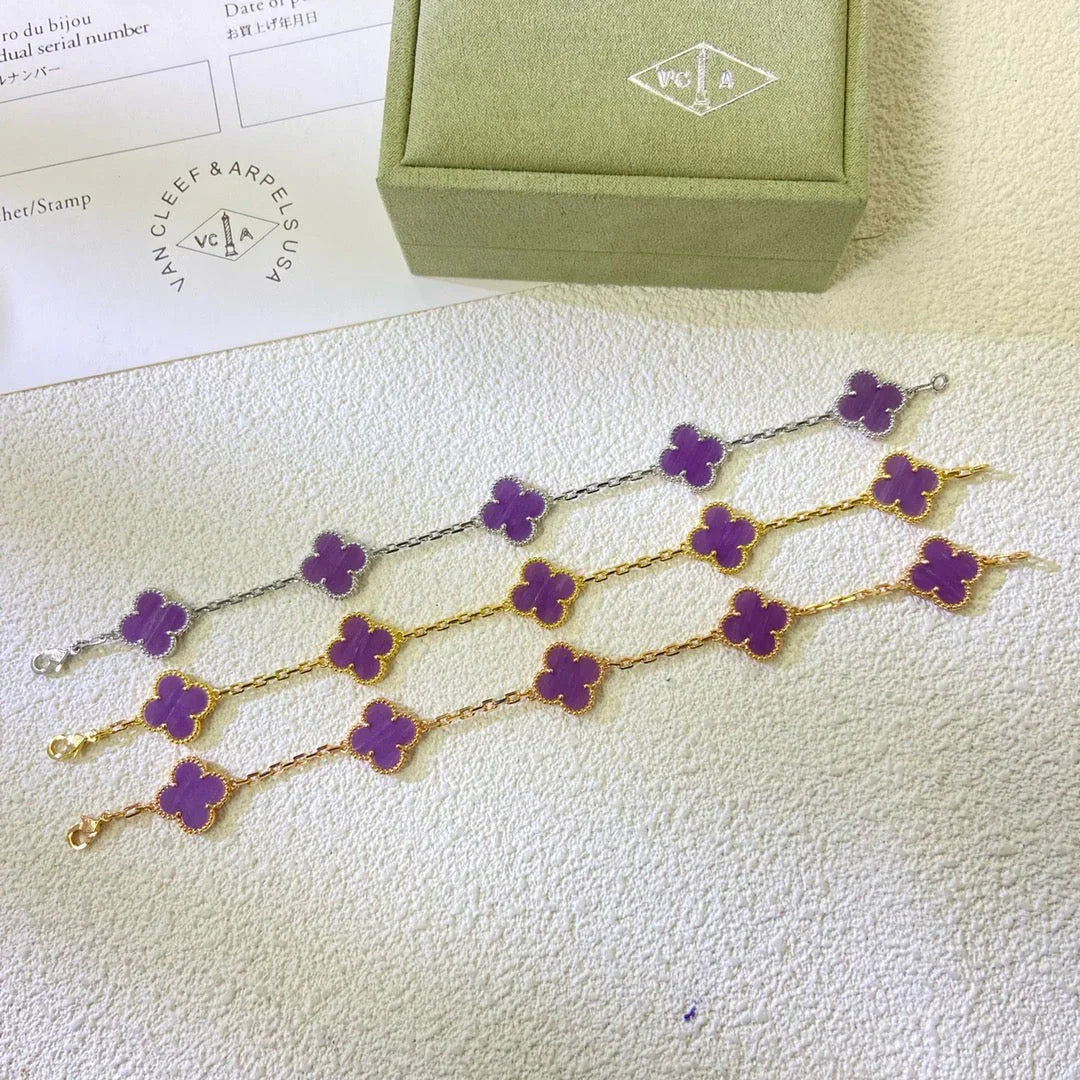 [Novalux]LUCKY CLOVER 5-MOTIF BRACELET - VIOLET COLLECTION