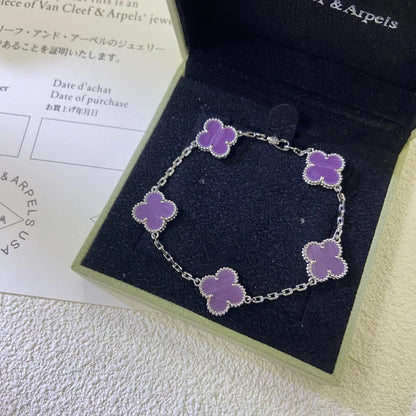 [Novalux]LUCKY CLOVER 5-MOTIF BRACELET - VIOLET COLLECTION
