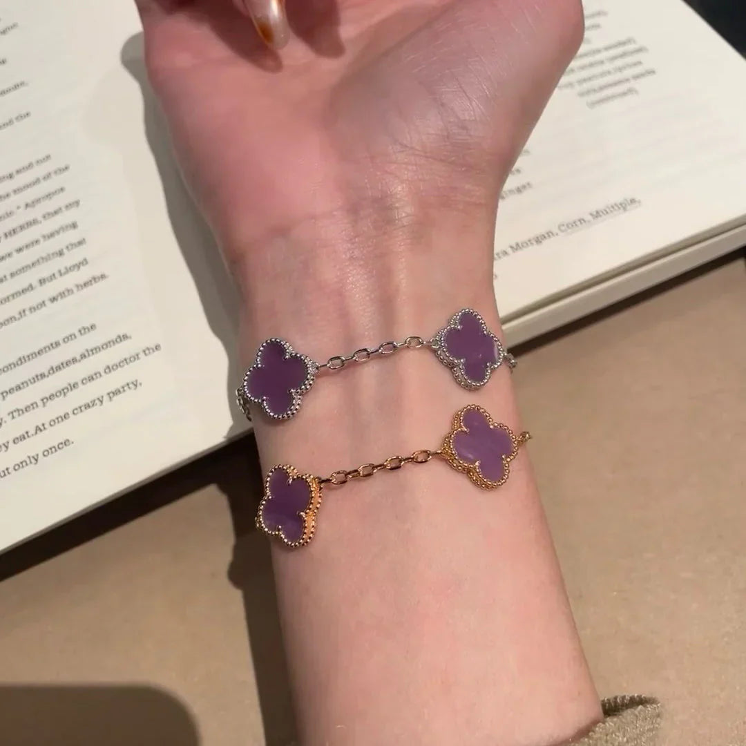 [Novalux]LUCKY CLOVER 5-MOTIF BRACELET - VIOLET COLLECTION
