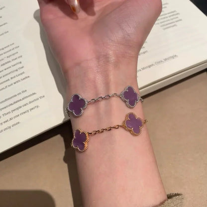 [Novalux]LUCKY CLOVER 5-MOTIF BRACELET - VIOLET COLLECTION