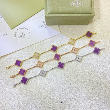[Novalux]LUCKY CLOVER 5-MOTIF BRACELET - VIOLET COLLECTION