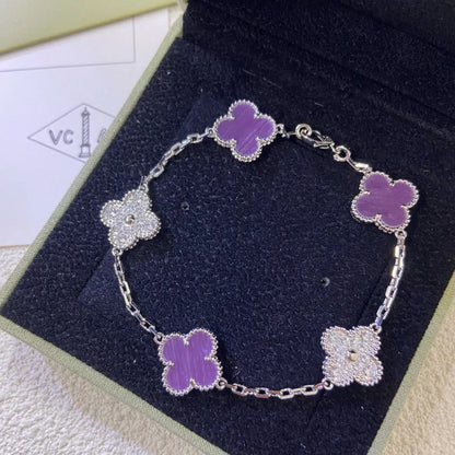 [Novalux]LUCKY CLOVER 5-MOTIF BRACELET - VIOLET COLLECTION