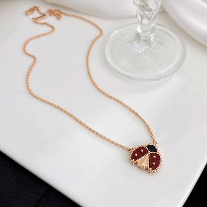 [Novalux]LUCKY CARNELIAN LADYBUG CHARM NECKLACE