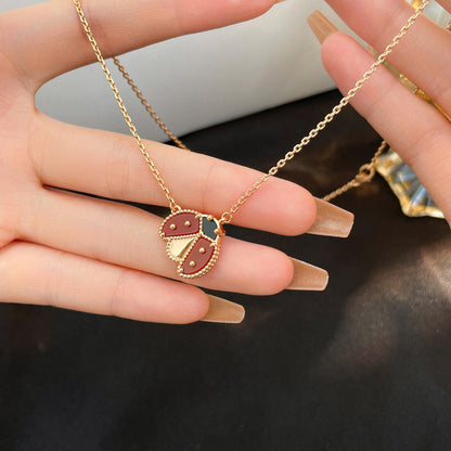 [Novalux]LUCKY CARNELIAN LADYBUG CHARM NECKLACE