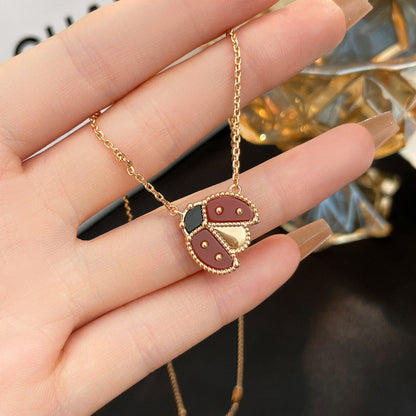 [Novalux]LUCKY CARNELIAN LADYBUG CHARM NECKLACE