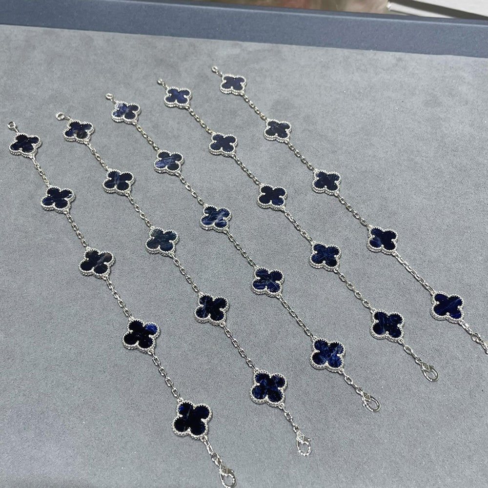 [Novalux]LUCKY CLOVER 5-MOTIF BRACELET - PIETERSITE COLLECTION