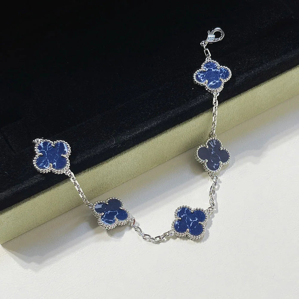 [Novalux]LUCKY CLOVER 5-MOTIF BRACELET - PIETERSITE COLLECTION