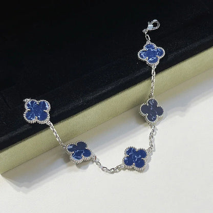 [Novalux]LUCKY CLOVER 5-MOTIF BRACELET - PIETERSITE COLLECTION