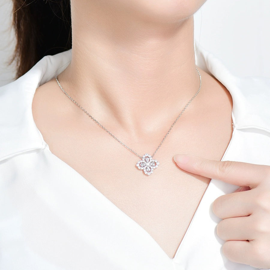 [Novalux]LOOP NECKLACE FULL MOTIF DIAMOND 16MM MULTIPLE COLORS