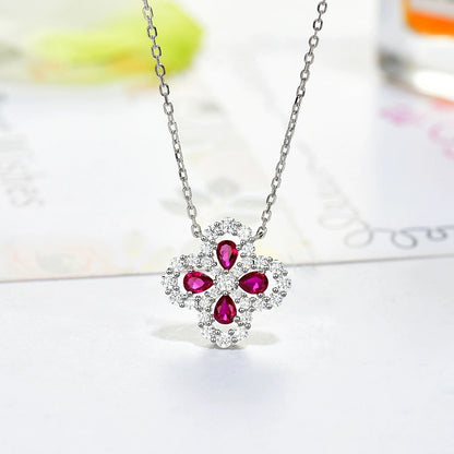 [Novalux]LOOP NECKLACE FULL MOTIF DIAMOND 16MM MULTIPLE COLORS