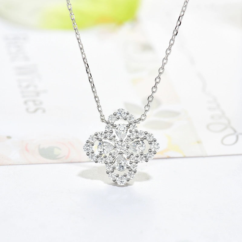 [Novalux]LOOP NECKLACE FULL MOTIF DIAMOND 16MM MULTIPLE COLORS