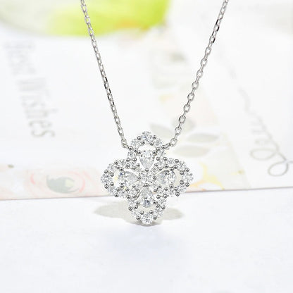 [Novalux]LOOP NECKLACE FULL MOTIF DIAMOND 16MM MULTIPLE COLORS
