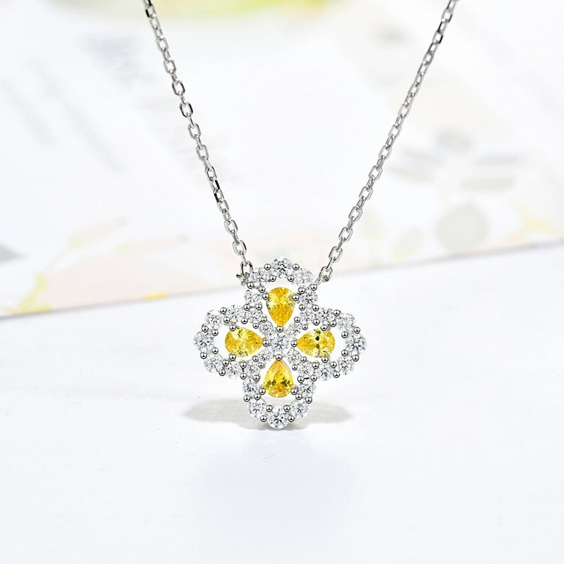 [Novalux]LOOP NECKLACE FULL MOTIF DIAMOND 16MM MULTIPLE COLORS