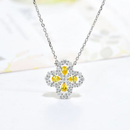 [Novalux]LOOP NECKLACE FULL MOTIF DIAMOND 16MM MULTIPLE COLORS