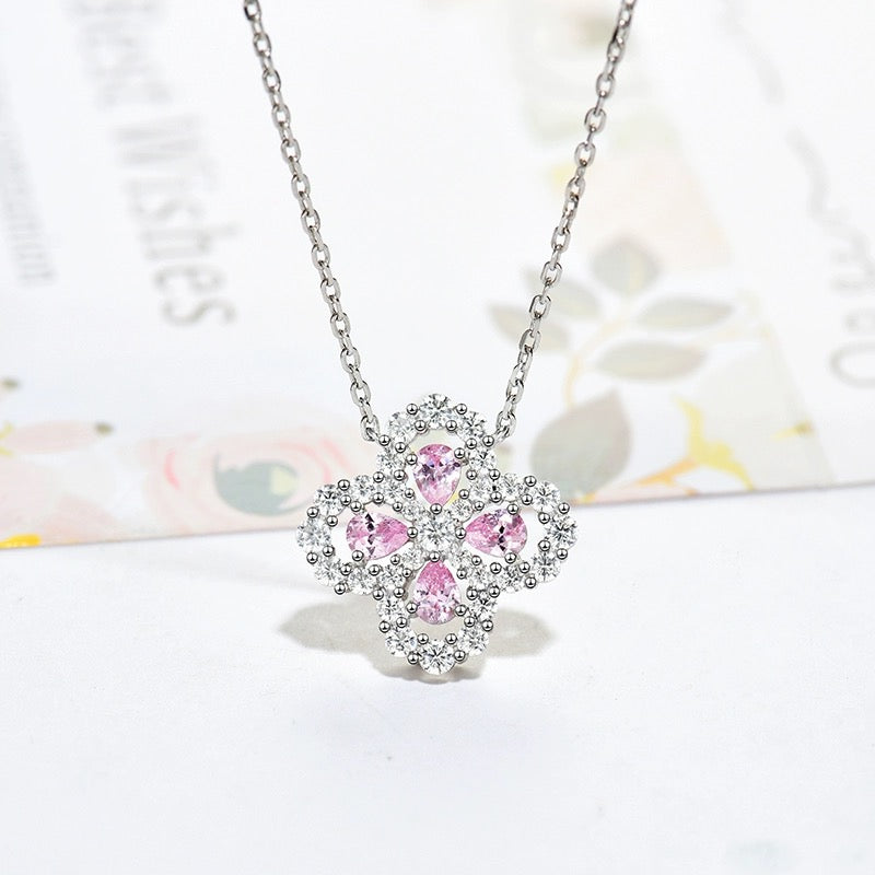 [Novalux]LOOP NECKLACE FULL MOTIF DIAMOND 16MM MULTIPLE COLORS