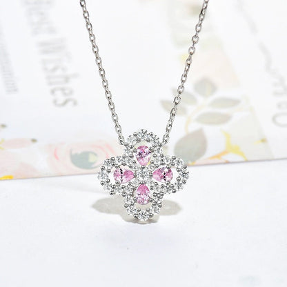[Novalux]LOOP NECKLACE FULL MOTIF DIAMOND 16MM MULTIPLE COLORS