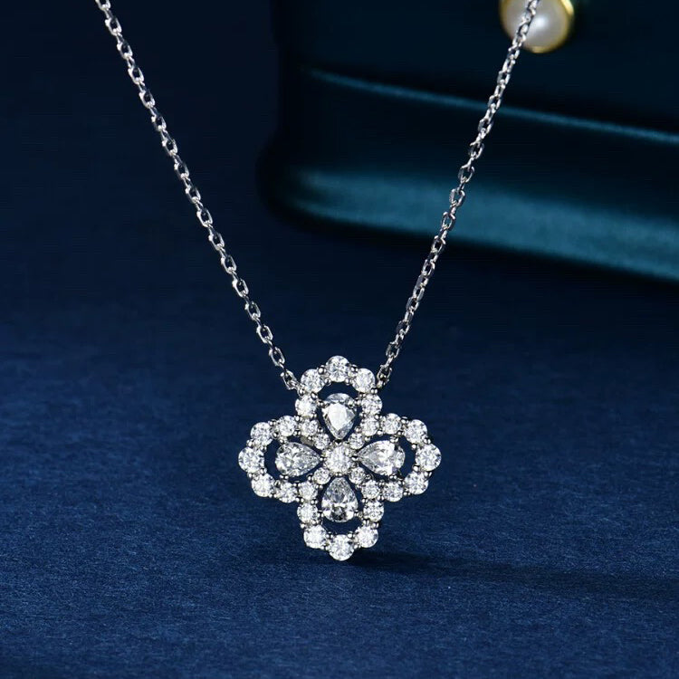[Novalux]LOOP NECKLACE FULL MOTIF DIAMOND 16MM MULTIPLE COLORS