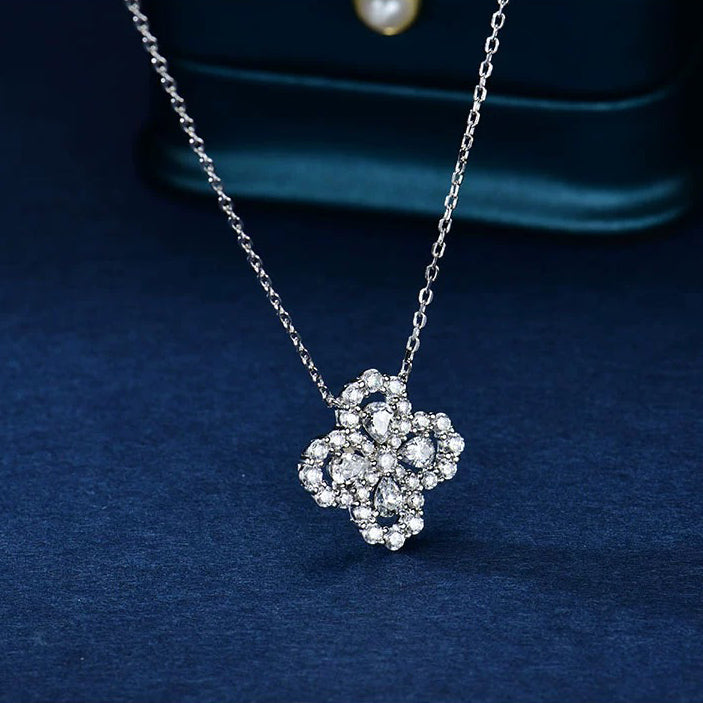 [Novalux]LOOP NECKLACE FULL MOTIF DIAMOND 16MM MULTIPLE COLORS