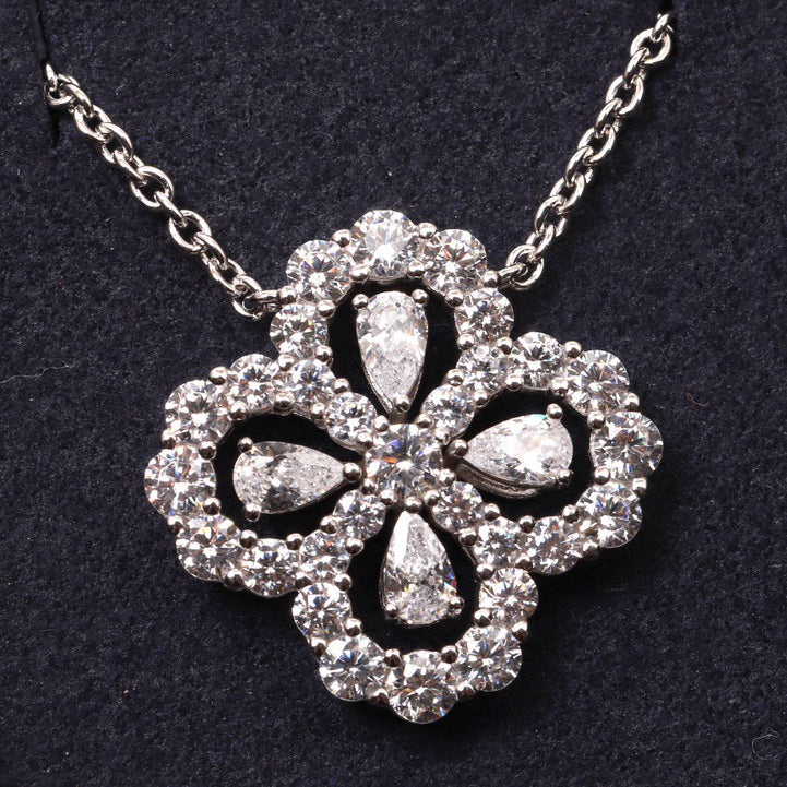 [Novalux]LOOP NECKLACE FULL MOTIF DIAMOND 16MM MULTIPLE COLORS