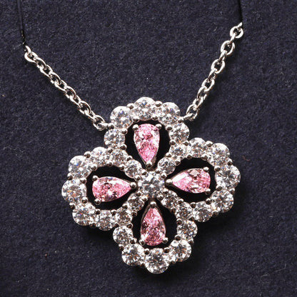 [Novalux]LOOP NECKLACE FULL MOTIF DIAMOND 16MM MULTIPLE COLORS