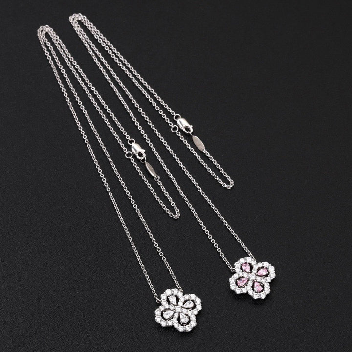 [Novalux]LOOP NECKLACE FULL MOTIF DIAMOND 16MM MULTIPLE COLORS