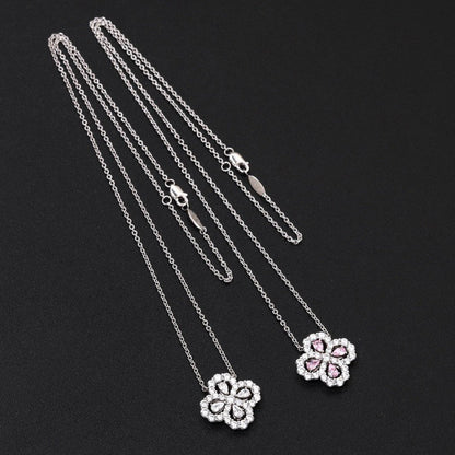 [Novalux]LOOP NECKLACE FULL MOTIF DIAMOND 16MM MULTIPLE COLORS