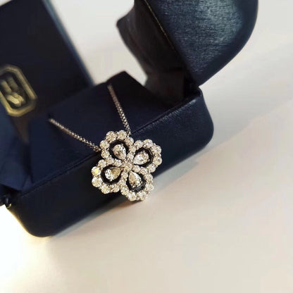 [Novalux]LOOP NECKLACE FULL MOTIF DIAMOND 16MM MULTIPLE COLORS
