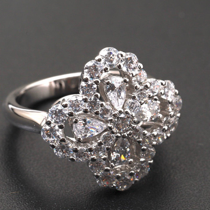 [Novalux]LOOP RING FULL MOTIF DIAMOND 16MM SILVE