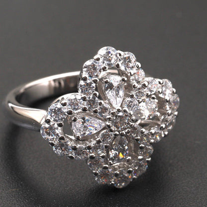[Novalux]LOOP RING FULL MOTIF DIAMOND 16MM SILVE