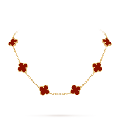 [Novalux]CLASSIC LUCKY 10-MOTIF CLOVER NECKLACE GOLD COLLECTION
