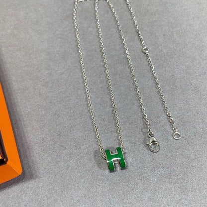 [Novalux]POP H GREEN NECKLACE SILVER AND GOLD