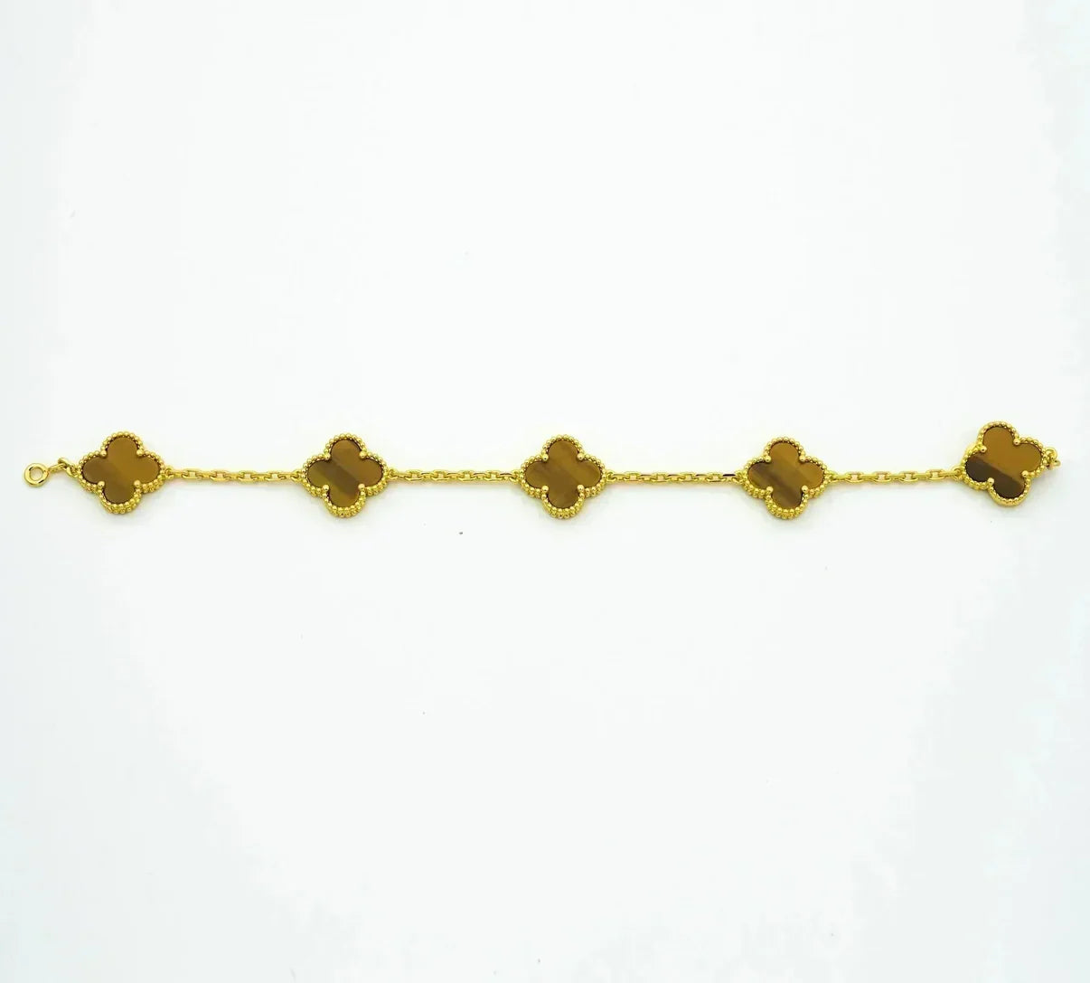 [Novalux]LUCKY CLOVER 5-MOTIF BRACELET -  TIGER’S EYE COLLECTION
