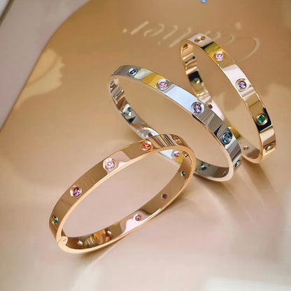 [Novalux]CLASSIC 6.1MM LOVE BRACELET 10-DIAMOND MULTICOLOR