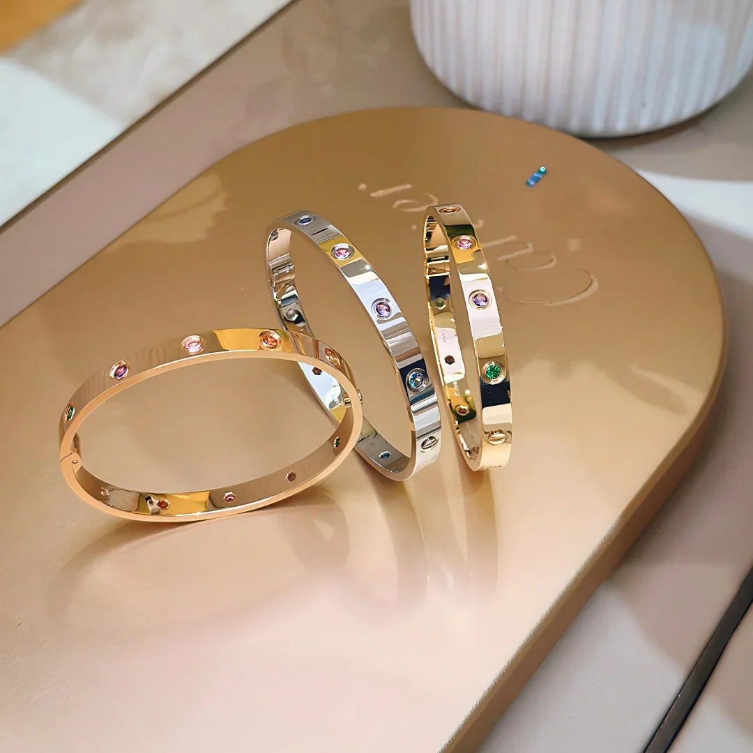 [Novalux]CLASSIC 6.1MM LOVE BRACELET 10-DIAMOND MULTICOLOR