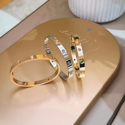 [Novalux]CLASSIC 6.1MM LOVE BRACELET 10-DIAMOND MULTICOLOR