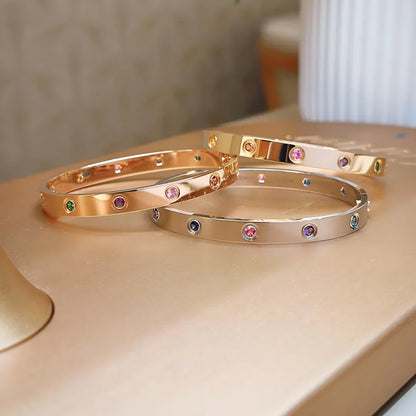 [Novalux]CLASSIC 6.1MM LOVE BRACELET 10-DIAMOND MULTICOLOR