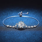 [Novalux]RADIANT ICY CRYSTAL SUNFLOWER MOISSANITE BRACELET