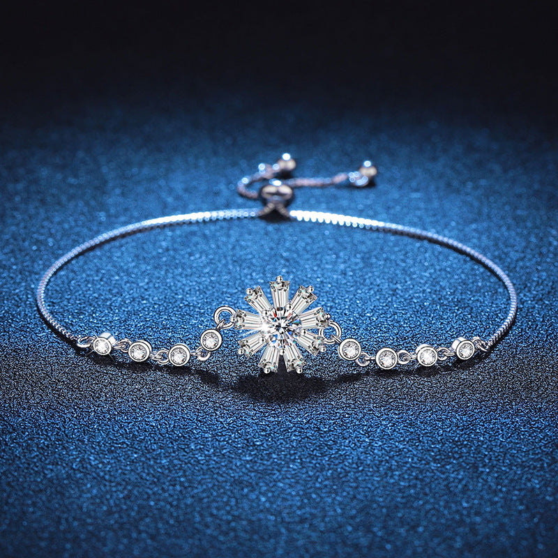 [Novalux]RADIANT ICY CRYSTAL SUNFLOWER MOISSANITE BRACELET
