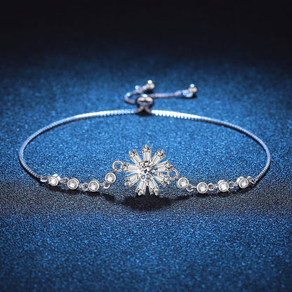 [Novalux]RADIANT ICY CRYSTAL SUNFLOWER MOISSANITE BRACELET