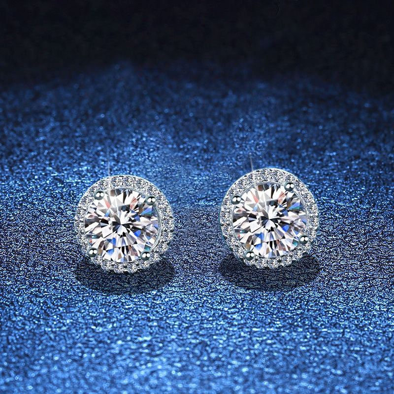 [Novalux]CLASSIC 4-PRONG ROUND MOISSANITE STUD EARRINGS