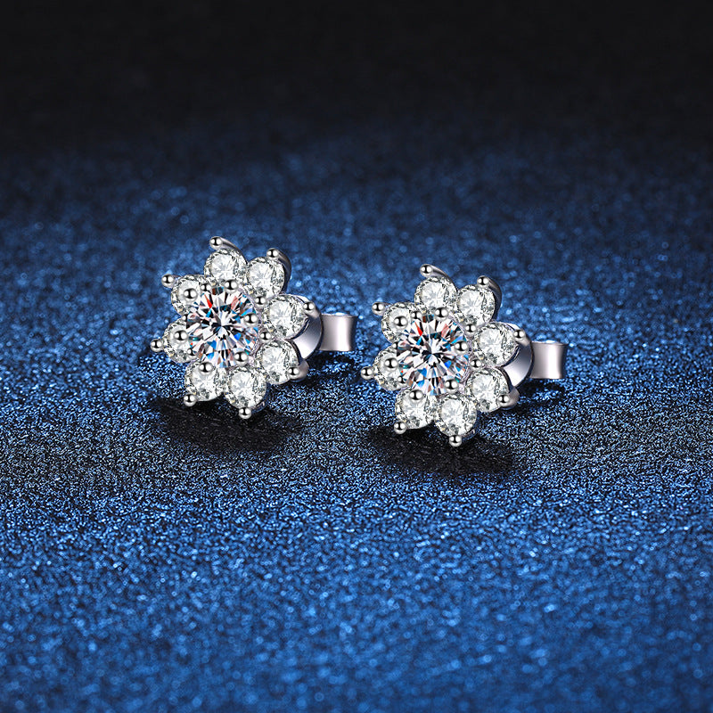 [Novalux]RADIANT SUNFLOWER MOISSANITE STUD EARRINGS