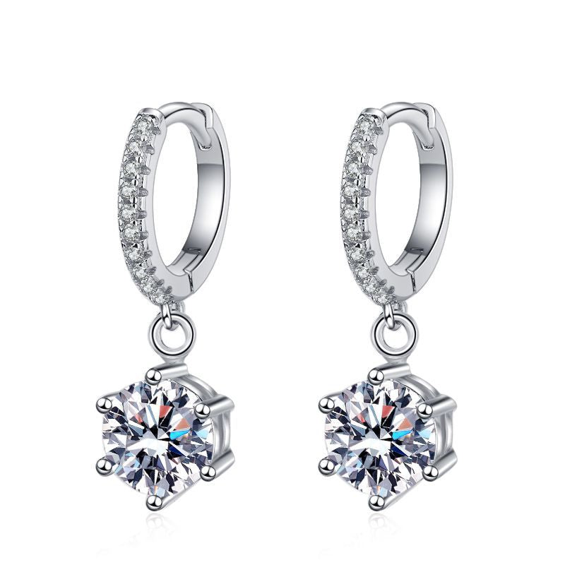 [Novalux]CLASSIC 6-PRONG MOISSANITE DROP EARRINGS